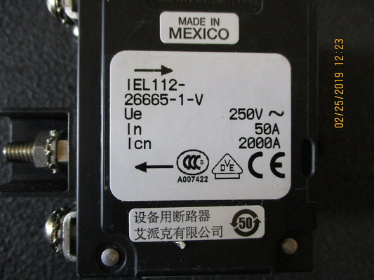 New, Airpax, IEL112-26665-1-V, CIRCUIT BREAKER MAG-HYDR LEVER