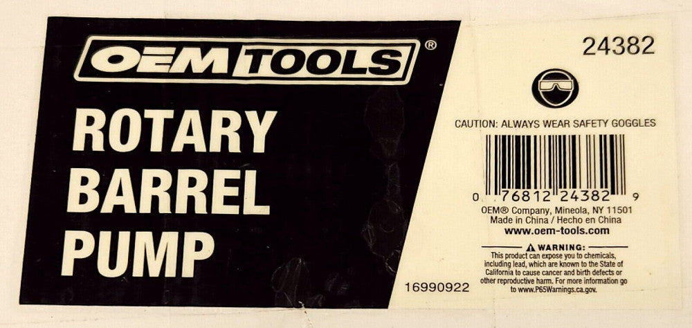 OEM TOOLS 24382 ROTARY BARREL DRUM OIL PUMP