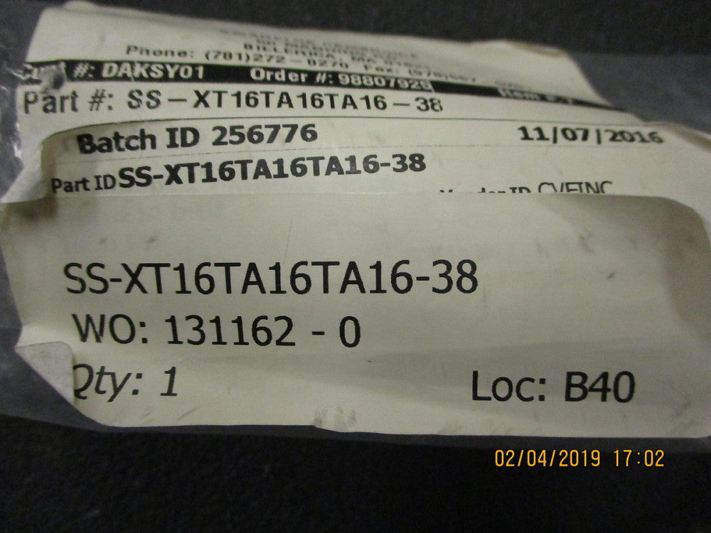 SS-XT16TA16TA16-38 Swagelok Smooth Bore PTFE Hose, 304 Stainless BRAND NEW!