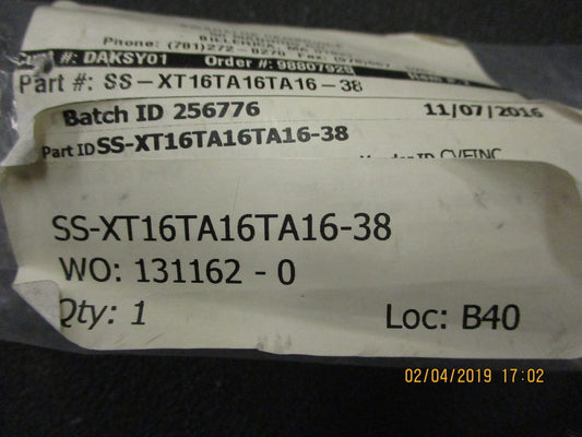 SS-XT16TA16TA16-38 Swagelok Smooth Bore PTFE Hose, 304 Stainless BRAND NEW!