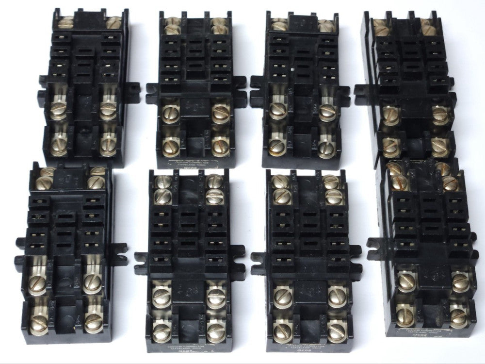 LOT OF 8 CUSTOM CONNECTOR QC08 Relay Base Square 8 Blade Socket 8 Terminal