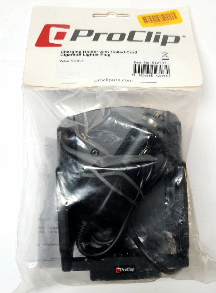 PROCLIP 512707 Charging Holder with Coiled Cord/Cigarette Lighter Plug Zebra