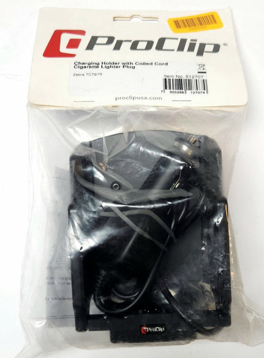 PROCLIP 512707 Charging Holder with Coiled Cord/Cigarette Lighter Plug Zebra
