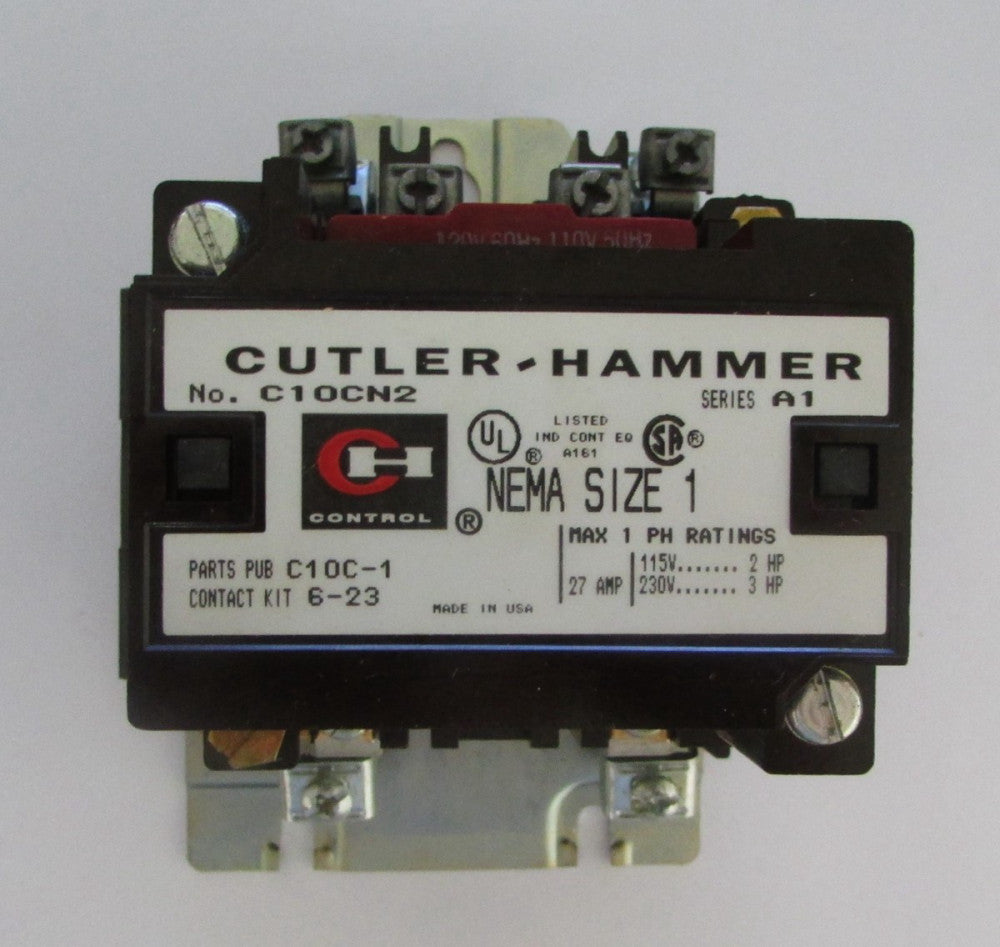  CUTLER HAMMER C10CN2A 110 120 V 2 Pole Contactor C10CN2