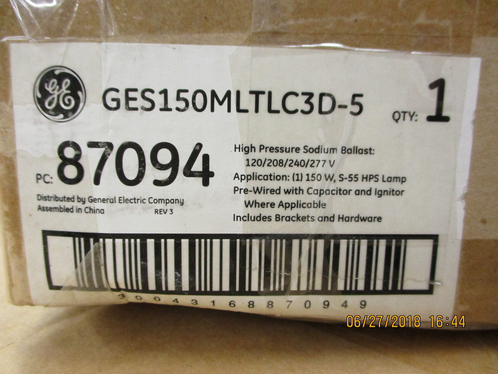 87094 GE Lighting High Pressure Sodium Ballast 150 Watt S-55 HPS Lamp BRAND NEW!