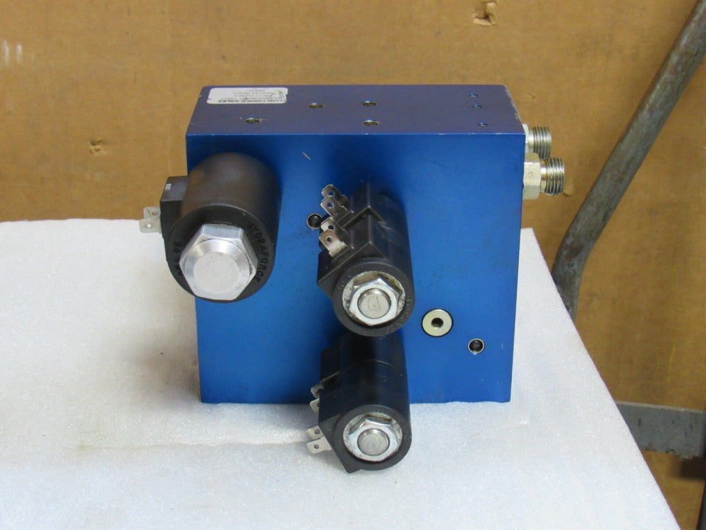 FLUID POWER SALES HYDRAULIC SOLENOID VALVE 1000183 211584EA REV C 24V COIL USED