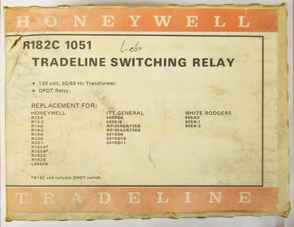 HONEYWELL R182C 1051 TRADELINE 120V Switching Relay 