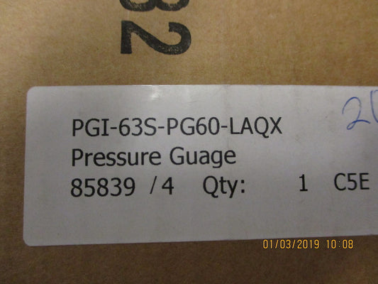 PGI-63S-PG60-LAQX Swagelok PRESSURE GAUGE, GLYCERIN FILLED LIQUID BRAND NEW!
