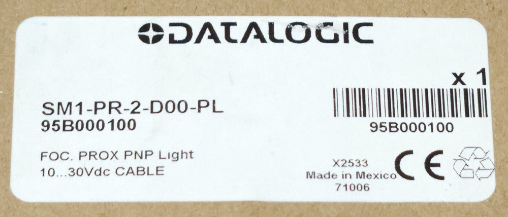 DATALOGIC SM1 PR 2 D00 PL Fixed Focus PNP Light Proximity Sensor 95B000100 10-30