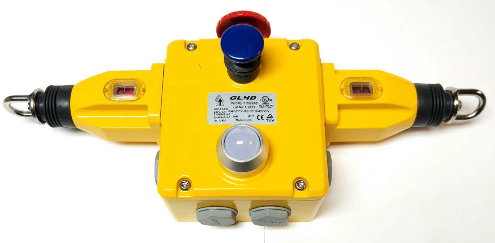 GLHD IDEM 141002AS 1/2" NPT SAFETY Rope Switch 4 NC 2 NO Emergency STOP 24 Volt