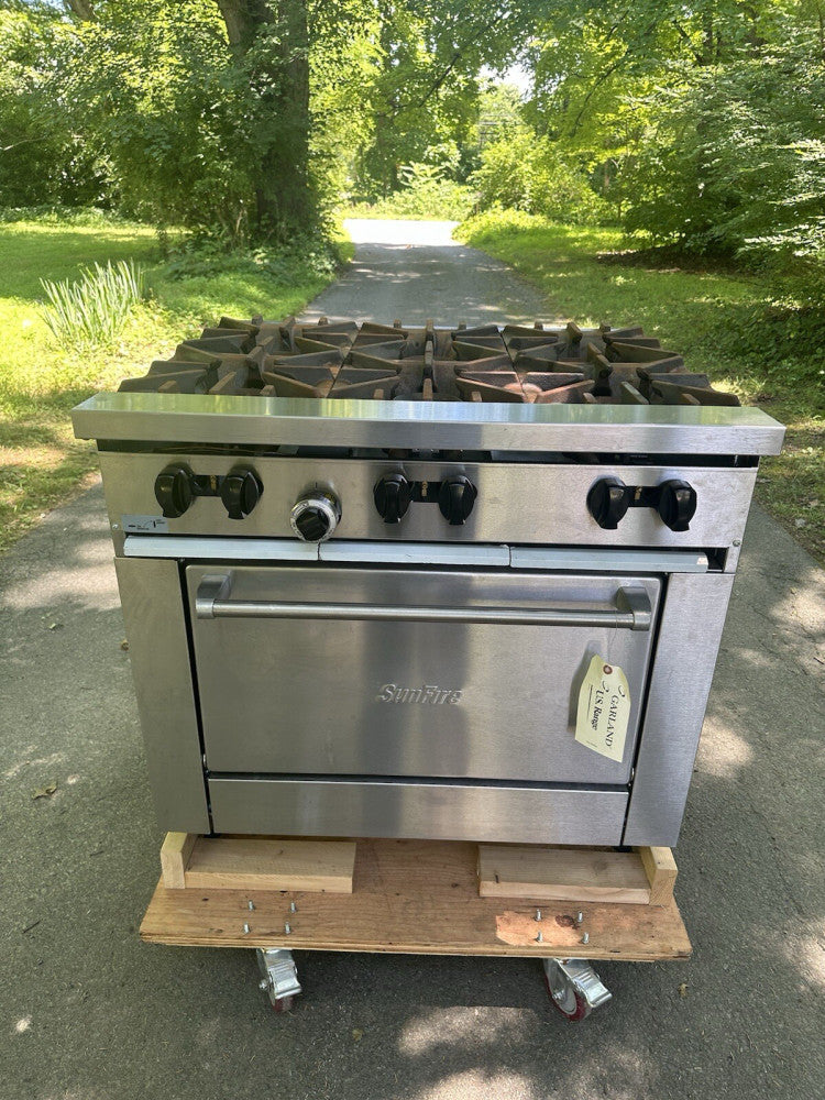 Garland X36-6R Sunfire 36" PROPANE Stove Range - 6 Burner & Standard Oven Used