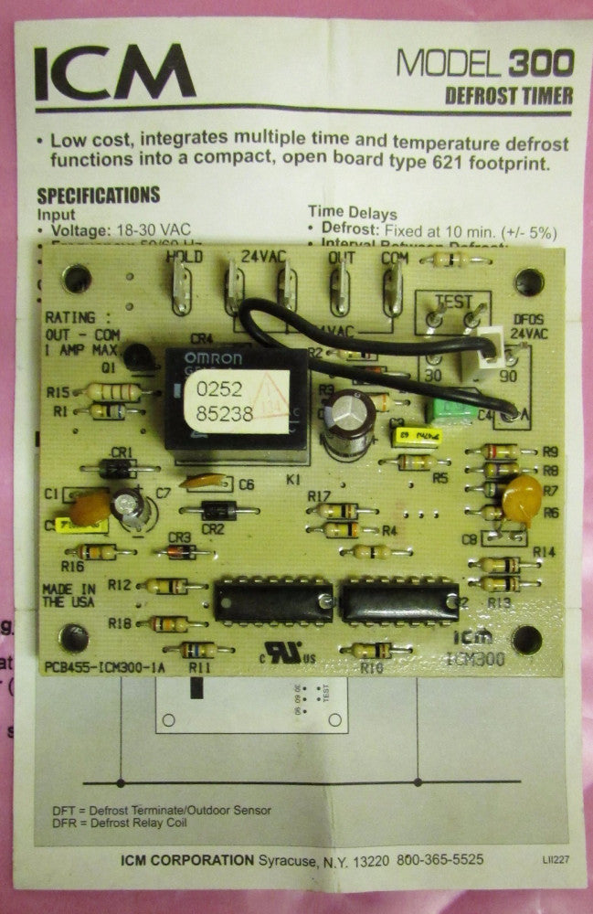 ICM AMARA ICM300C Defrost Timer Model 300 ICM300