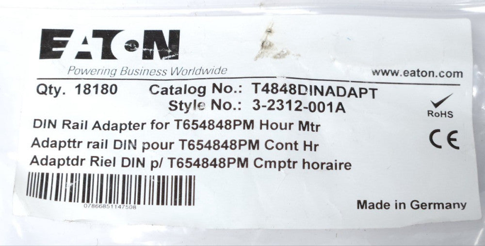 EATON T4848DINADAPT PANEL Meter Relay Counter Module DIN RAIL ADAPTER FOR T65484