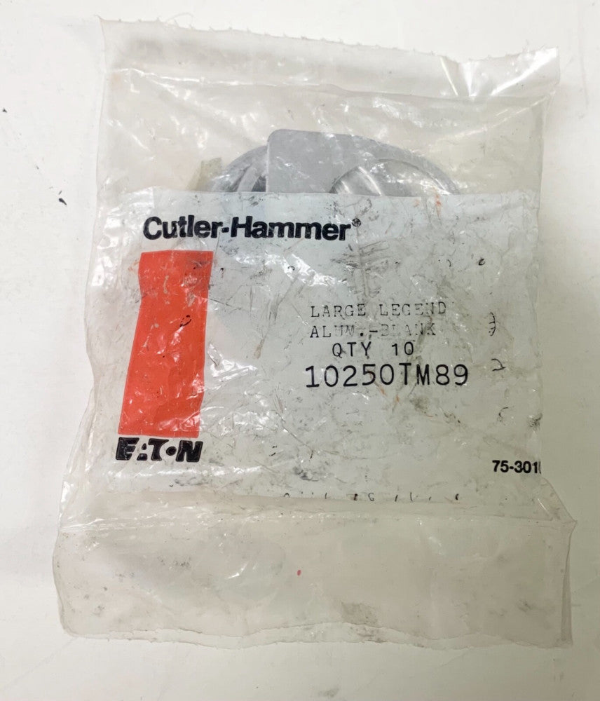 EATON CUTLER HAMMER 10250TJ89 Blank Jumbo Pushbutton Switch Legend Package of 10