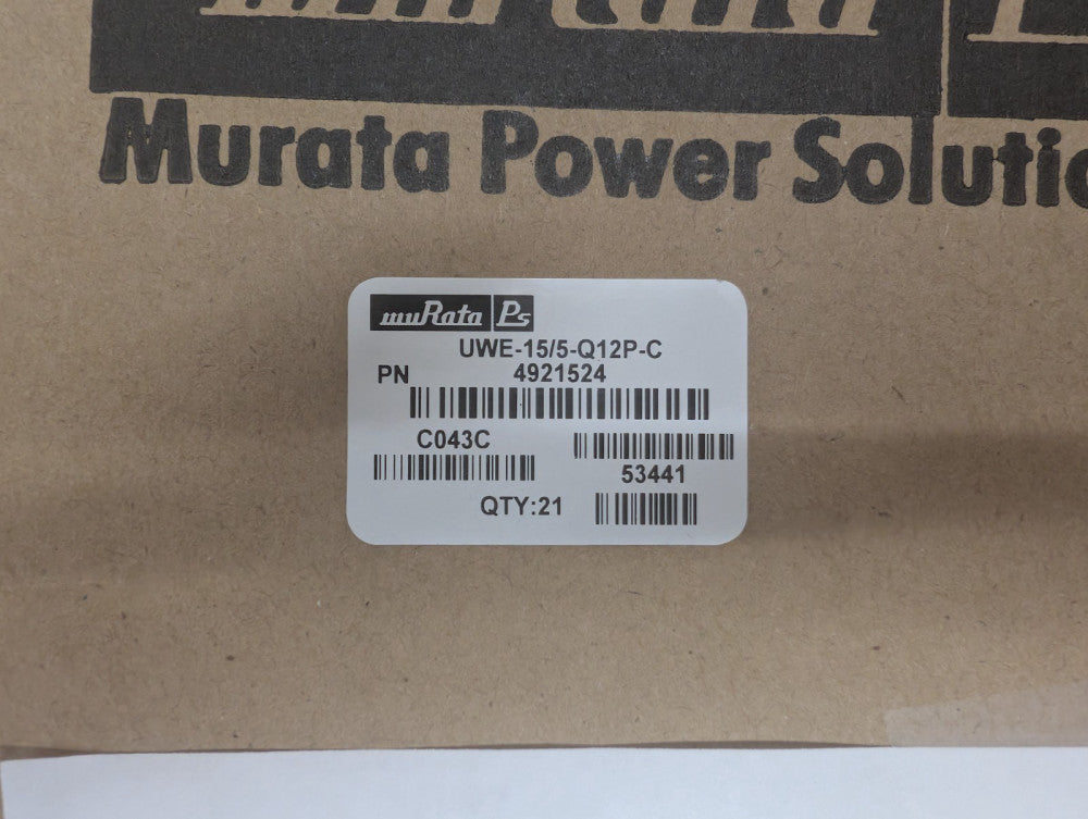 New, Murata, UWE-15/5-Q12P-C, DC DC CONVERTER 15V 75W