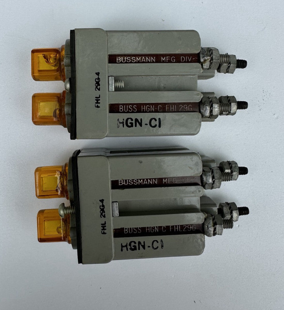 Lot Of 2 Bussman FHL29G Fuse Holder Light Indicator 46-60V 30A New NOS
