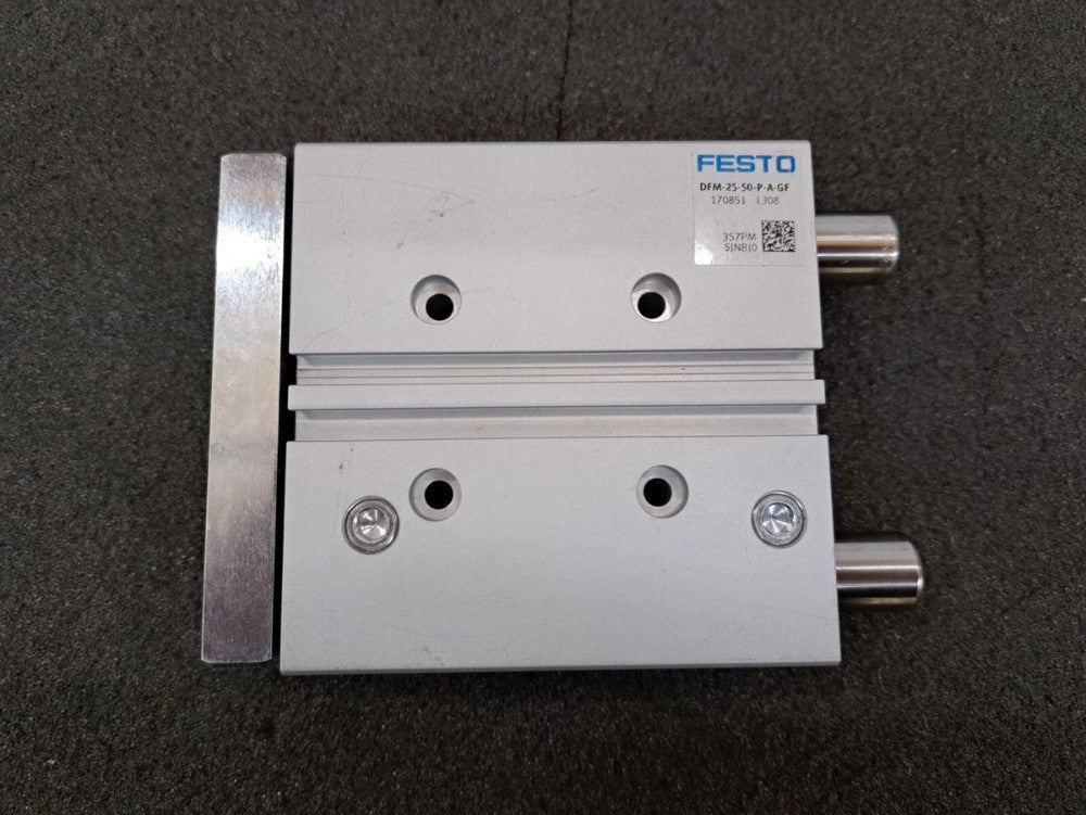 Used, Festo, DFM-25-50-P-A-GF, GUIDED DRIVE CYLINDER, 170851, 10BAR
