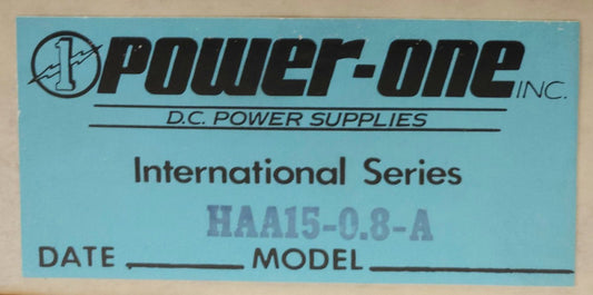 POWER ONE HAA15 0.8 A DC Power Supply Input 100-240 VAC Output 12 VDC HAA15-0.8-
