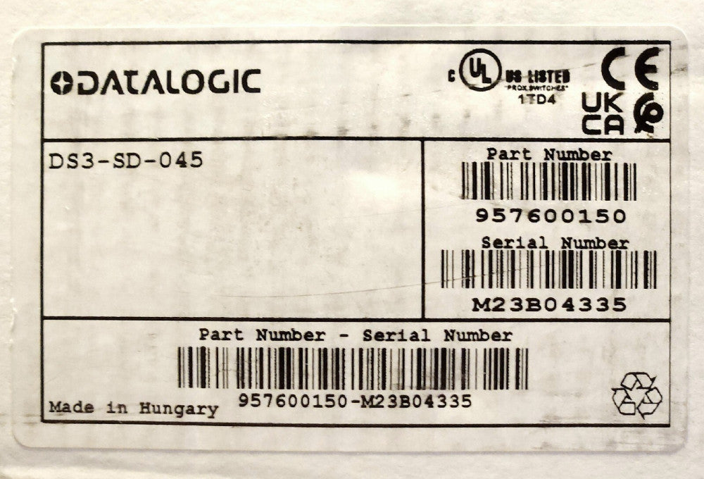 DATALOGIC DS3 SD 045 AREA SCAN 24 VDC Light Grid Emitter Receiver