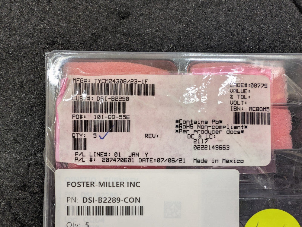 New, AMP/Tyco, M24308/23-1F, CONN D-SUB RCPT 9POS VERT SOLDER