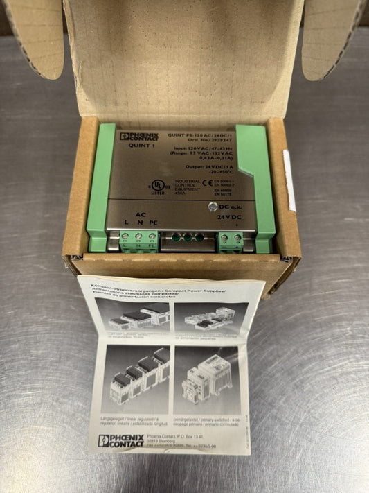 Phoenix Contact QUINT-PS-120AC/24DC/1  2939247 24VDC Power Supply Quint 1 - New