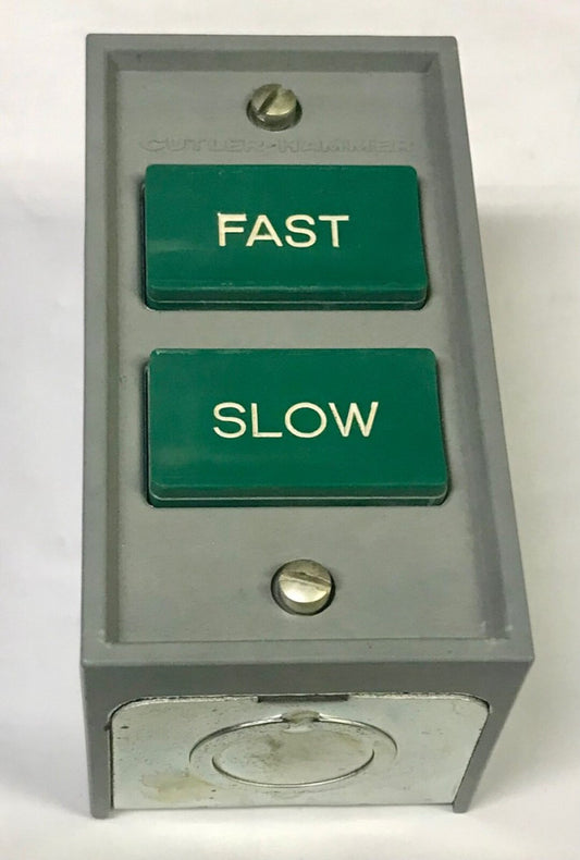 EATON CUTLER HAMMER 10250H6317 FAST SLOW Pushbutton Station Enclosure