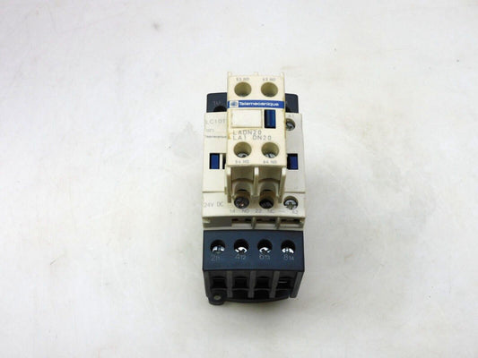 TELEMECANIQUE LC1DT32 CONTACTOR 24VDC W/ CONTACT BLOCK LADN20