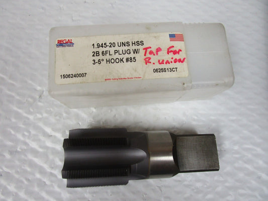 NEW REGAL TAP 1.94520 UNS HSS 2B 6FL PLUG w/ 3-6° HOOK #85