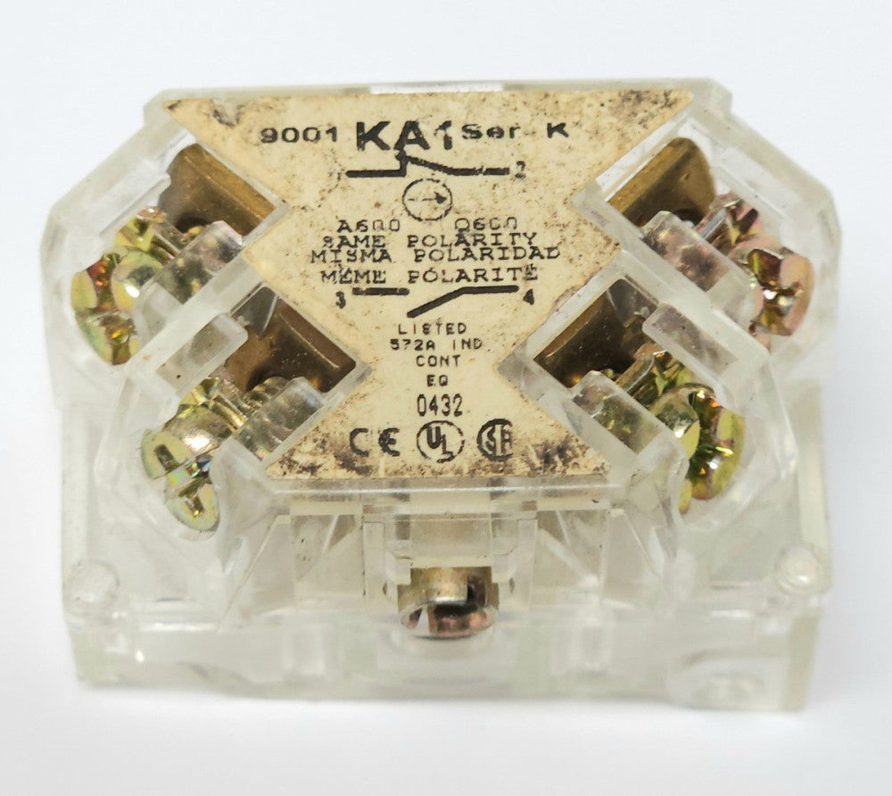 SQUARE D 9001 KA1 Fingersafe Pushbutton Contact Block 1 NO 1 NC 9001 KA-1