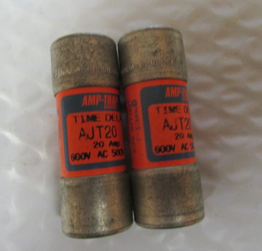 NEW LOT OF 2 GOULD AMP TRAP FUSE AJT20 20A AMP 600Vac
