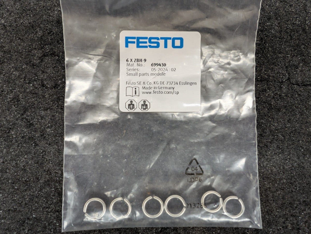 New, Festo, 6 X ZBH-9, SMALL PARTS MODULE, Alt P/N - 699430