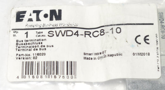 EATON SWD4 RC8 10 Smart Wire DT Bus Termination Module 116020 SWD4-RC8-10