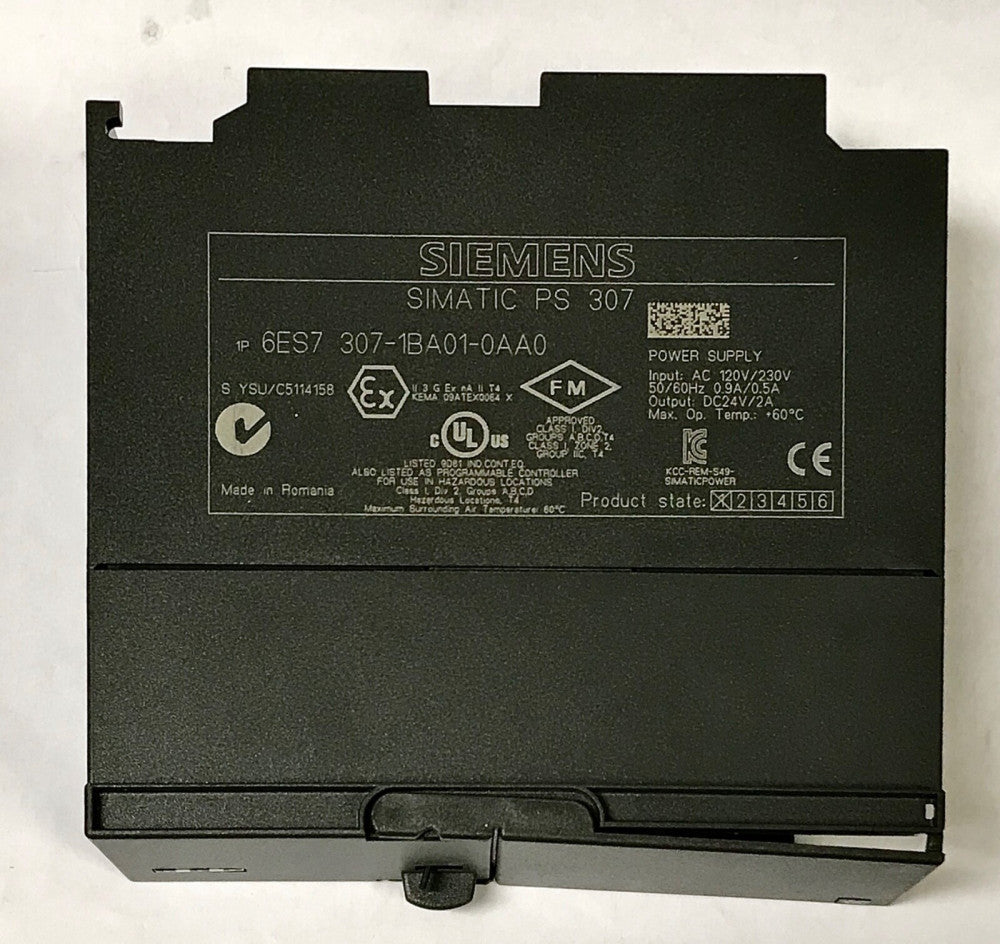 SIEMENS 6ES7 307 1BA01 0AA0 Simatic PS 307 Power Supply Module 120/230VAC 24VDC