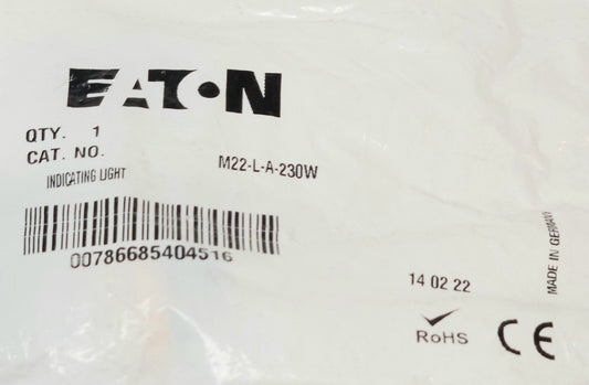 EATON M22 L A 230W Illuminated AMBER Indicating Light M22-L-A-230W