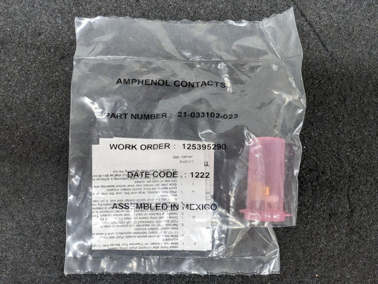 New, Amphenol, 21-033102-023, CONTACT PIN COAX SZ 8 CRIMP