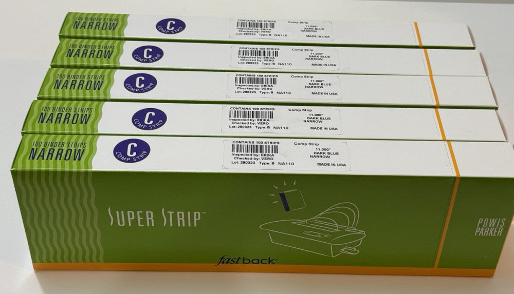 Lot of 5 - Powis 11" Dark Blue Narrow Fastback Comp Strip NA110 - 100 Per Box