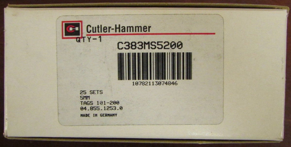(10) CUTLER HAMMER C383MS5200 WIELAND 04.845.1953.025X Tags 9705A 5 10 B 181 190