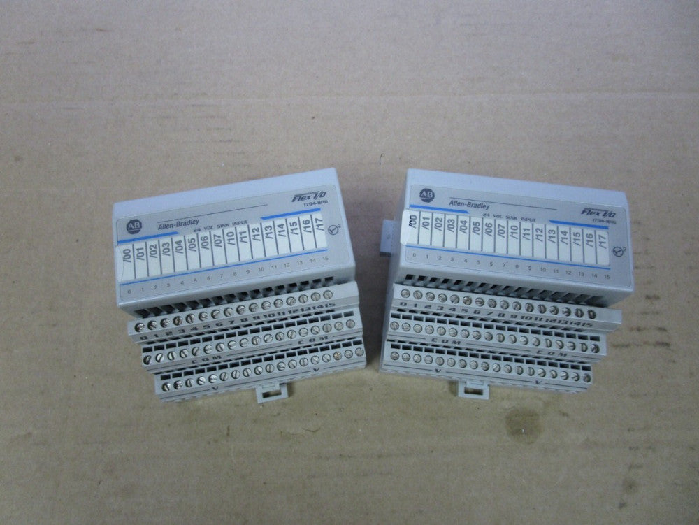 LOT OF 2 ALLEN BRADLEY INPUT MODULE 1794-IB16 SER A 1794-TB3 SER A