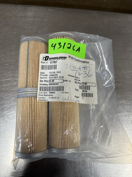 Pack of 4 - Gardner Denver 317957 Filter - New