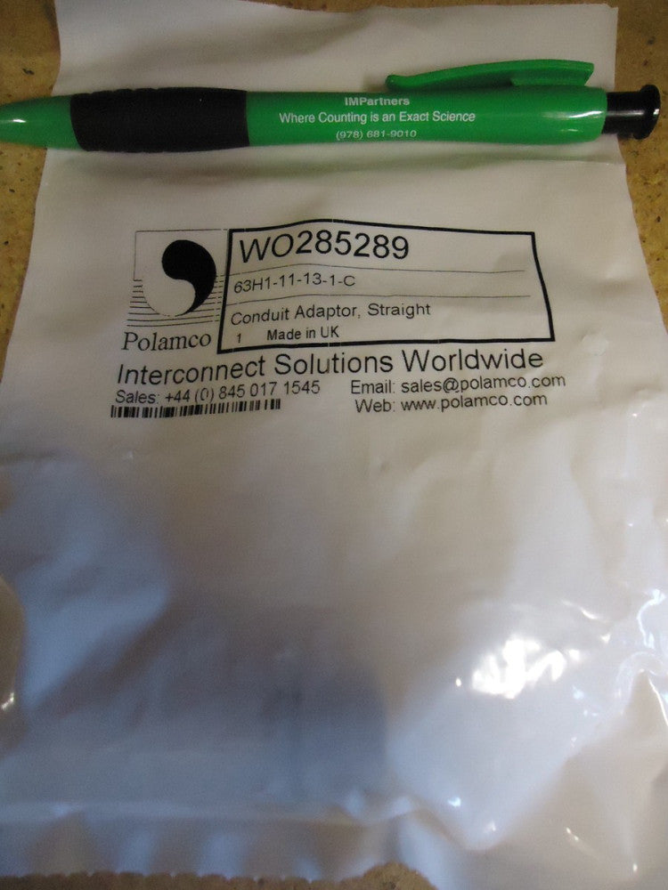 Brand New! Polamco 63H1-11-13-1-C 63 Series Condiut Adaptor Backshell