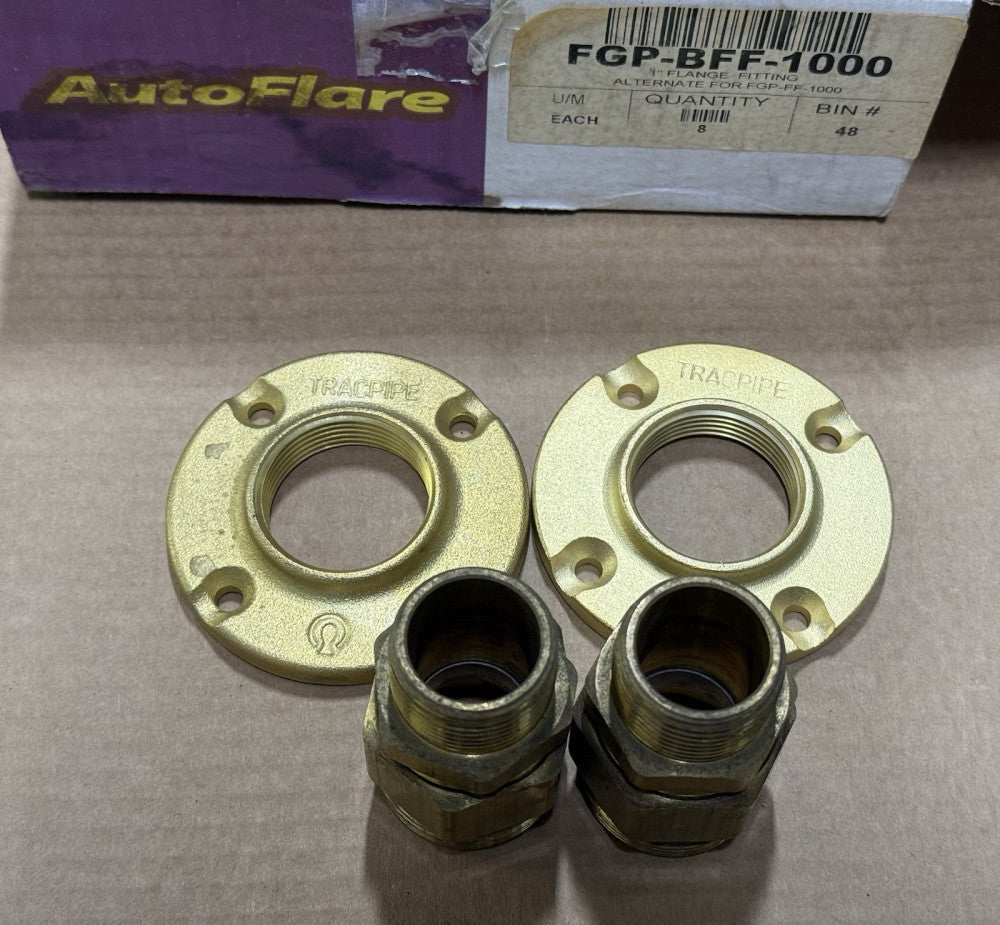 Lot of 2 - TracPipe AutoFlare FGP-BFF-1000 Gas Brass Flange Fitting 1" - Unused
