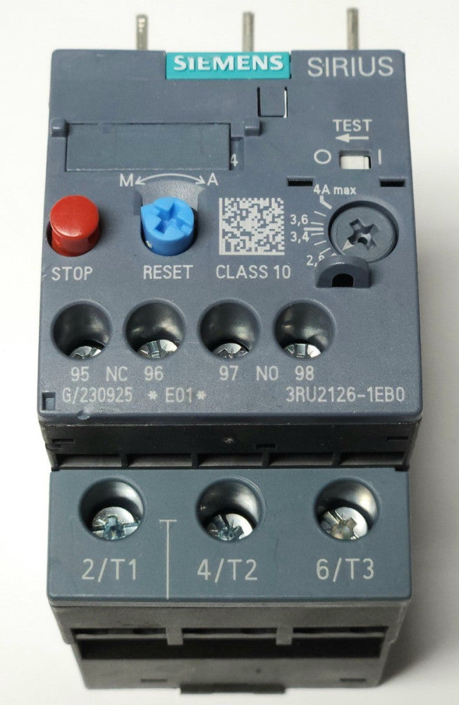 SIEMENS SIRIUS 3RU2126 1EB0 Electronic Overload Relay 2.8-4 AMP