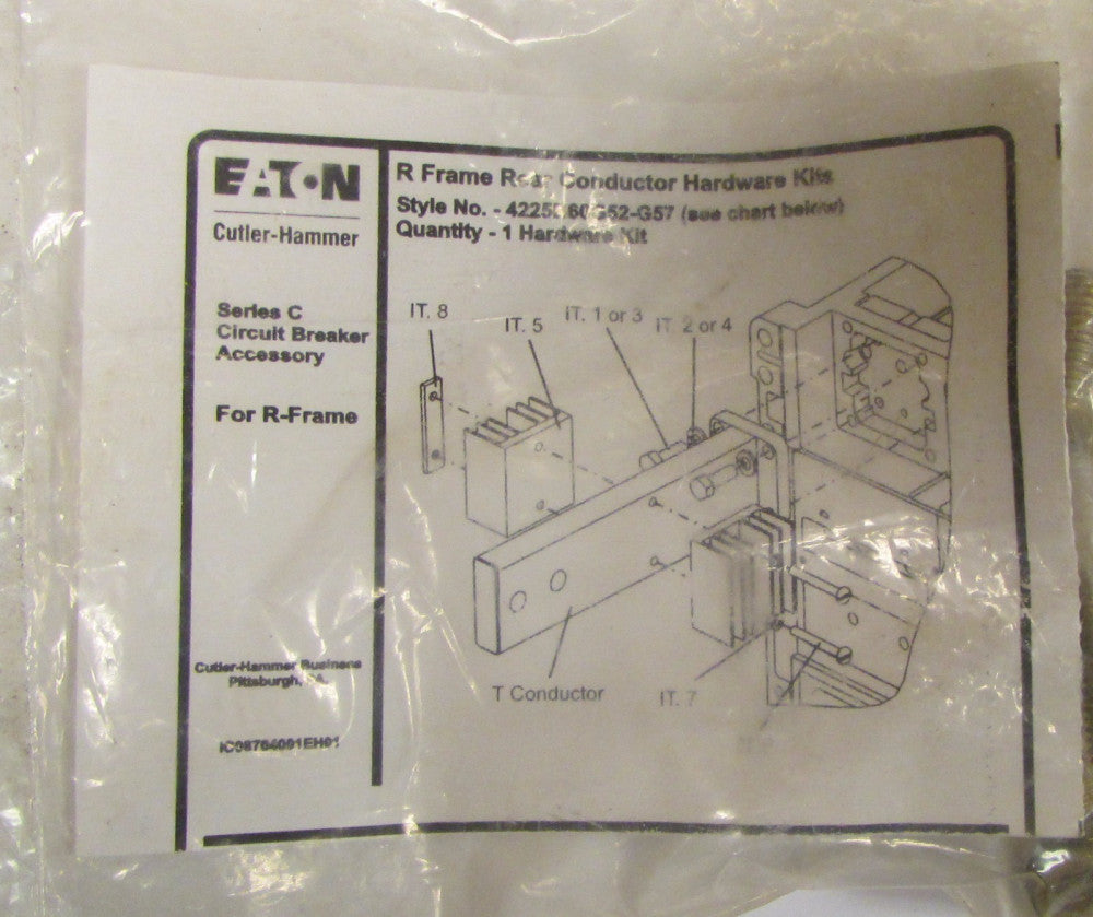 EATON CUTLER HAMMER R Frame Breaker RD Rear Conductor Hardware Kit 4225B60G54