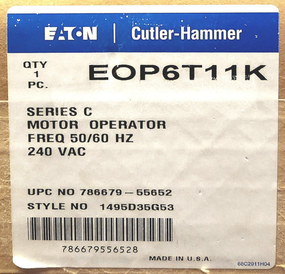 EATON CUTLER HAMMER EOP6T11K 240 VAC R Frame Type RD RGH Breaker Motor Operator