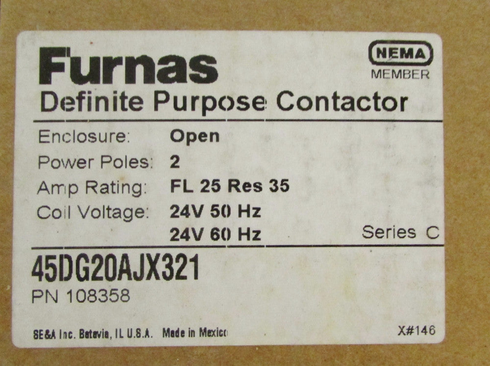  SIEMENS FURNAS 45DG20AJX321 Definite Purpose 2 Pole 24 V Contactor