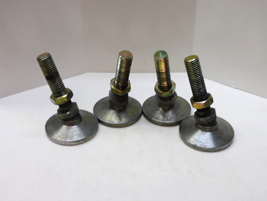 NO NAME HD ADJUSTABLE TABLE FOOT LEG 1-8 THREADS 6-1/4" H 3-63/64" B LOT OF 4