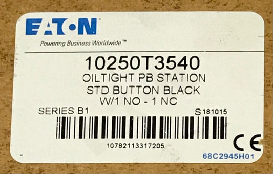 EATON 10250T3540 BLACK Pushbutton Station Enclosure 1 NO 1 NC