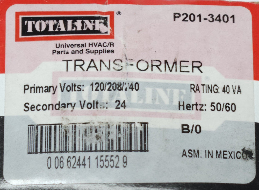 TOTALINE P201 3401 Control Transformer 40 VA Primary 120 208 240 VAC Secondary