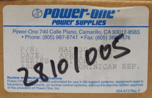 POWER-ONE MAP130 1005C DC POWER Supply Input 100 230 VAC Output 120-130 Watt