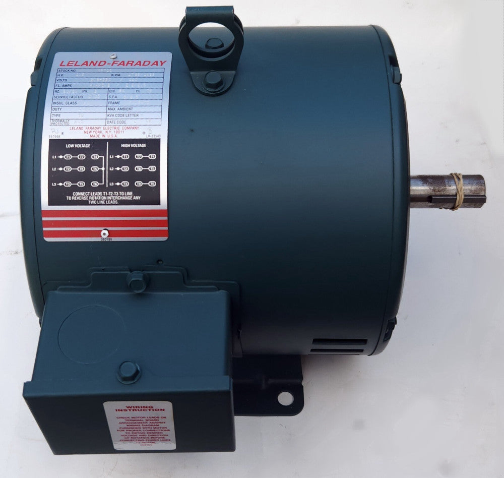 LELAND FARADAY M-711 FX1B4TZ Frame Motor 1.5 HP 1725 1425 RPM 208 220 440 VAC